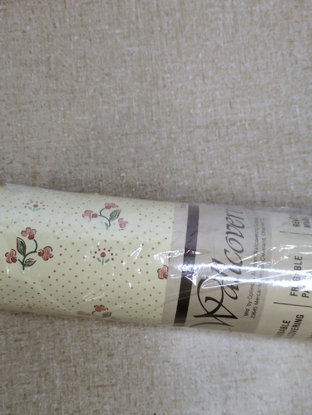 Floral Polka Dot Cream Pink Vintage Cottage Wallpaper 6.69m² Wallcoverings NWT